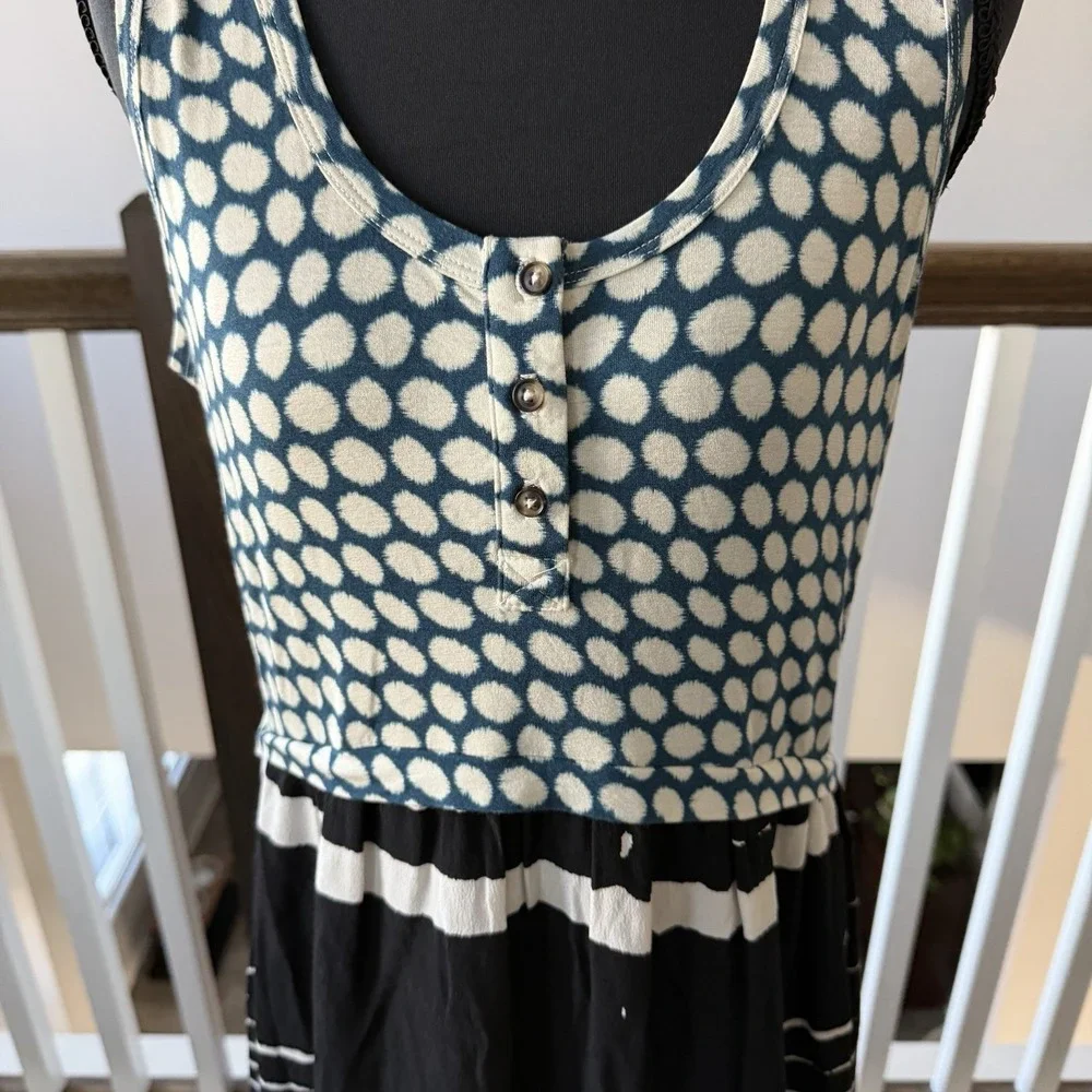 Anthropologie Lilka Mixed Print Maxi Dress Medium Boho Resort Travel Artsy - Picture 2 of 7